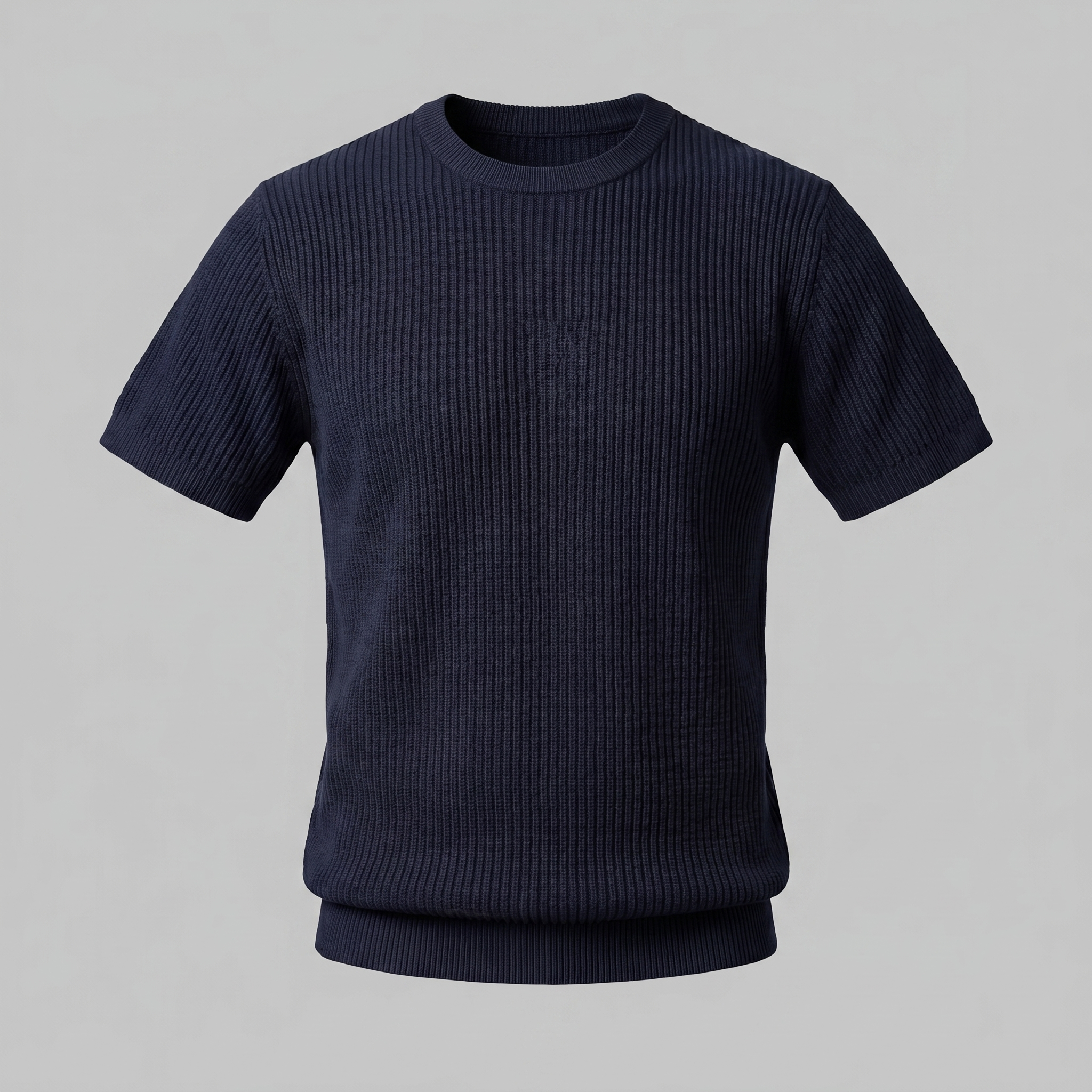 Camiseta de Malha Fina com Gola Redonda