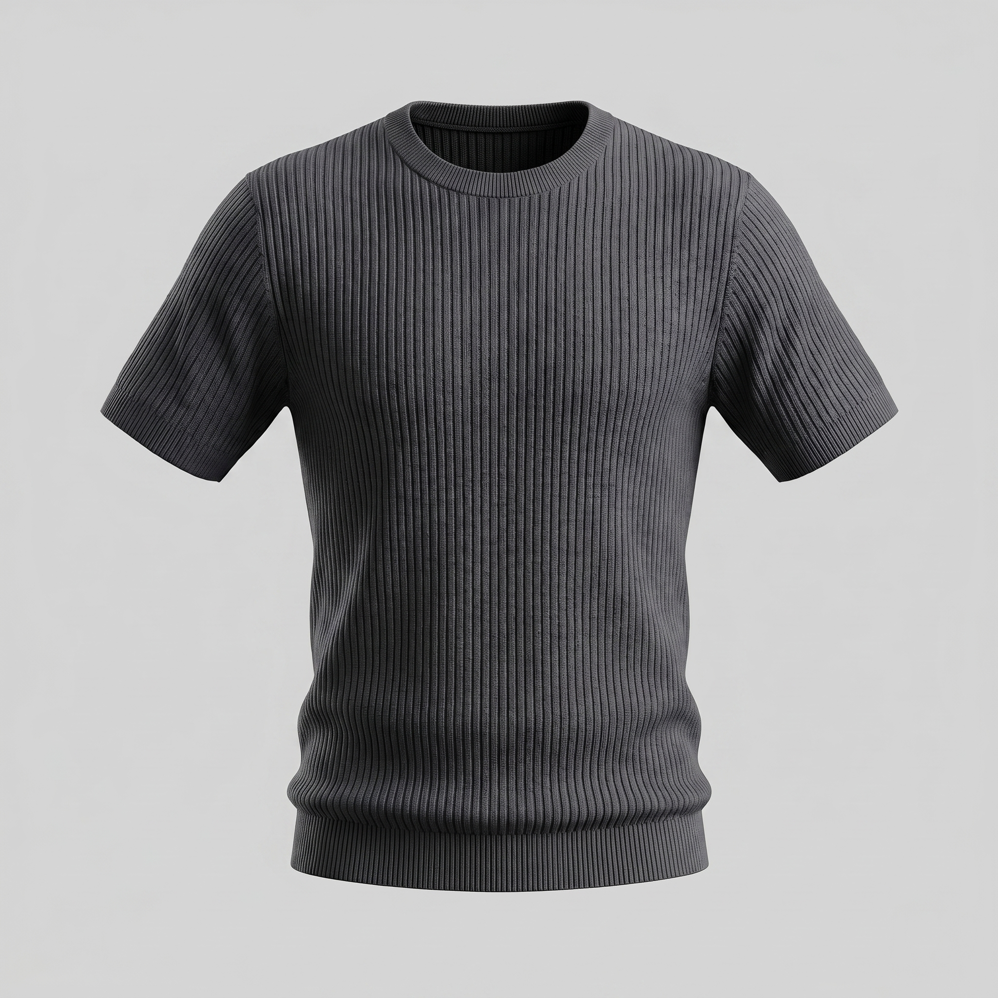 Camiseta de Malha Fina com Gola Redonda