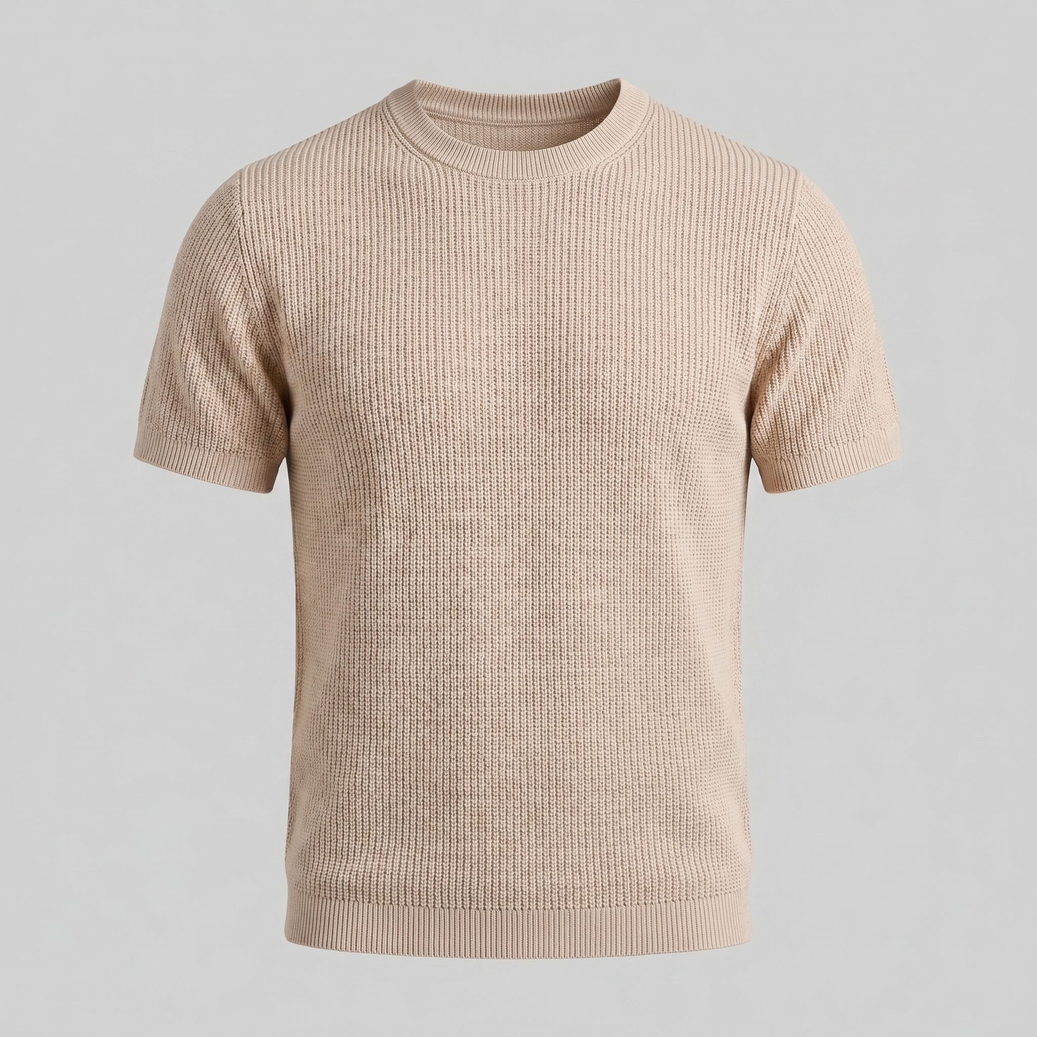 Camiseta de Malha Fina com Gola Redonda