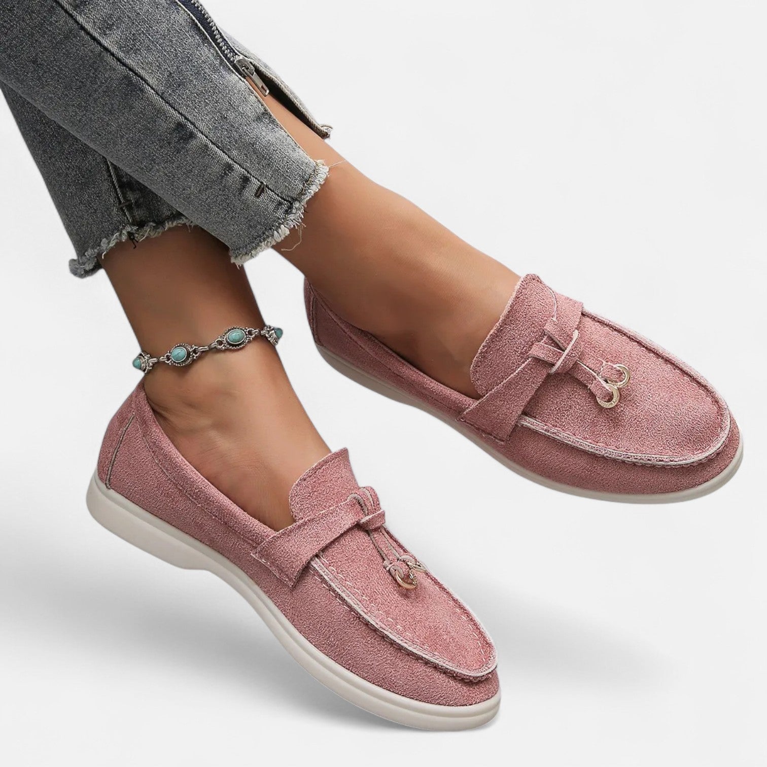 Velclairemode| Women's Retro Soft Leather Loafers - Slip-on Style, Thick Comfort Sole