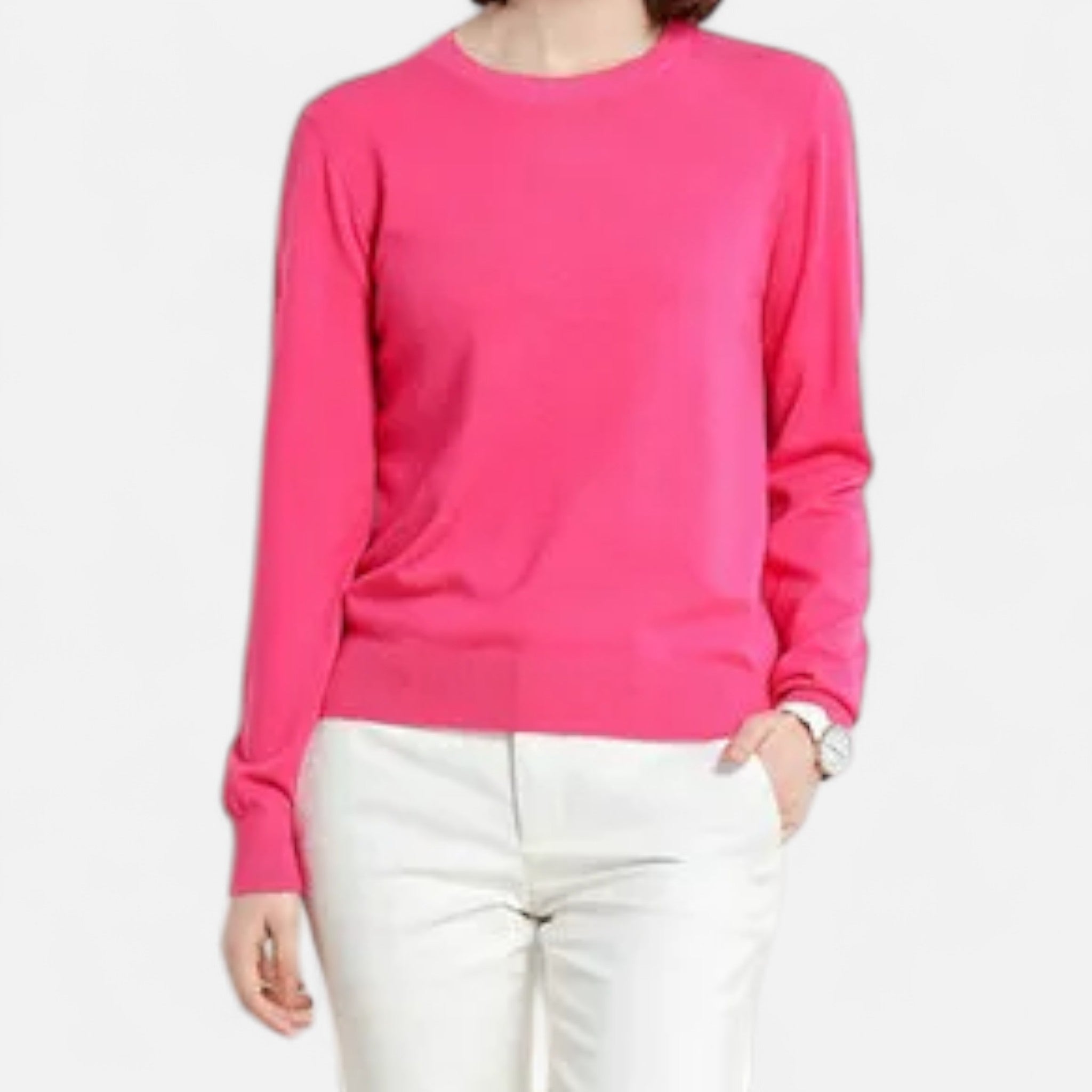 Velclairemode | Women's Merino Wool Crew Neck Sweater