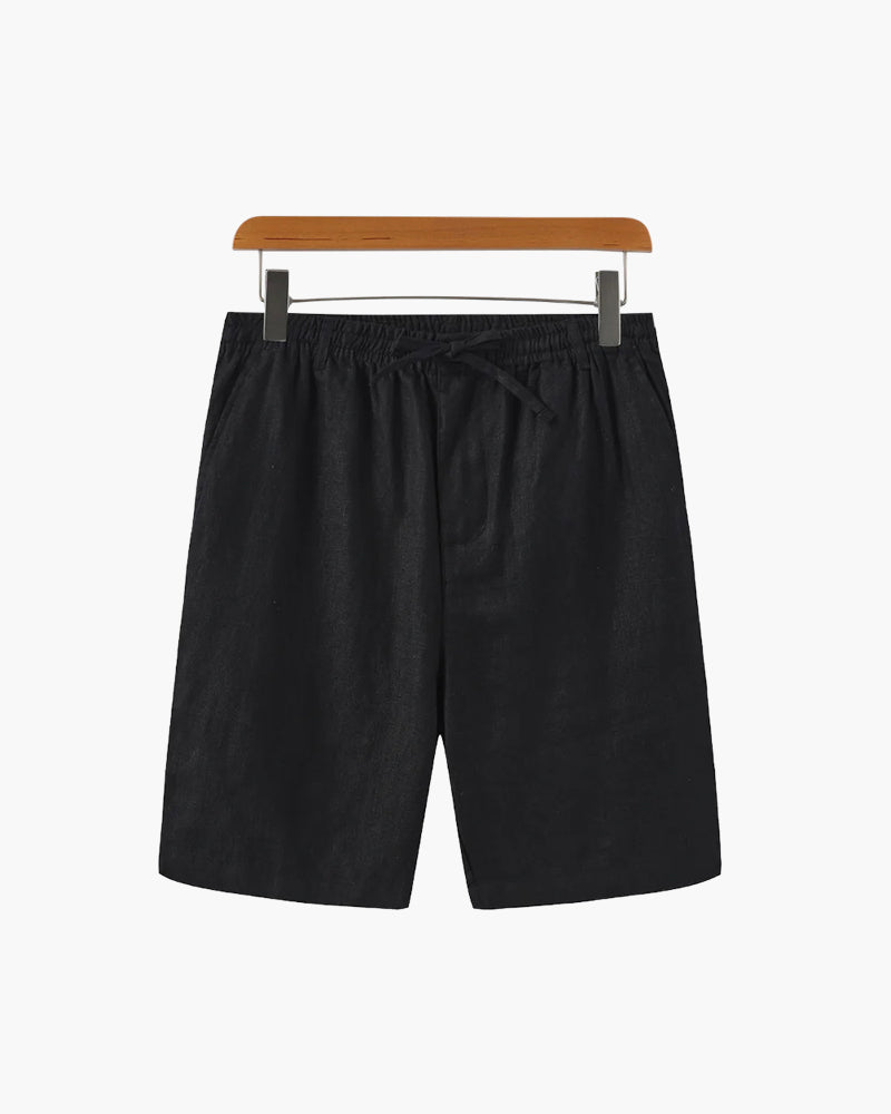 Shorts i linned med lige snit