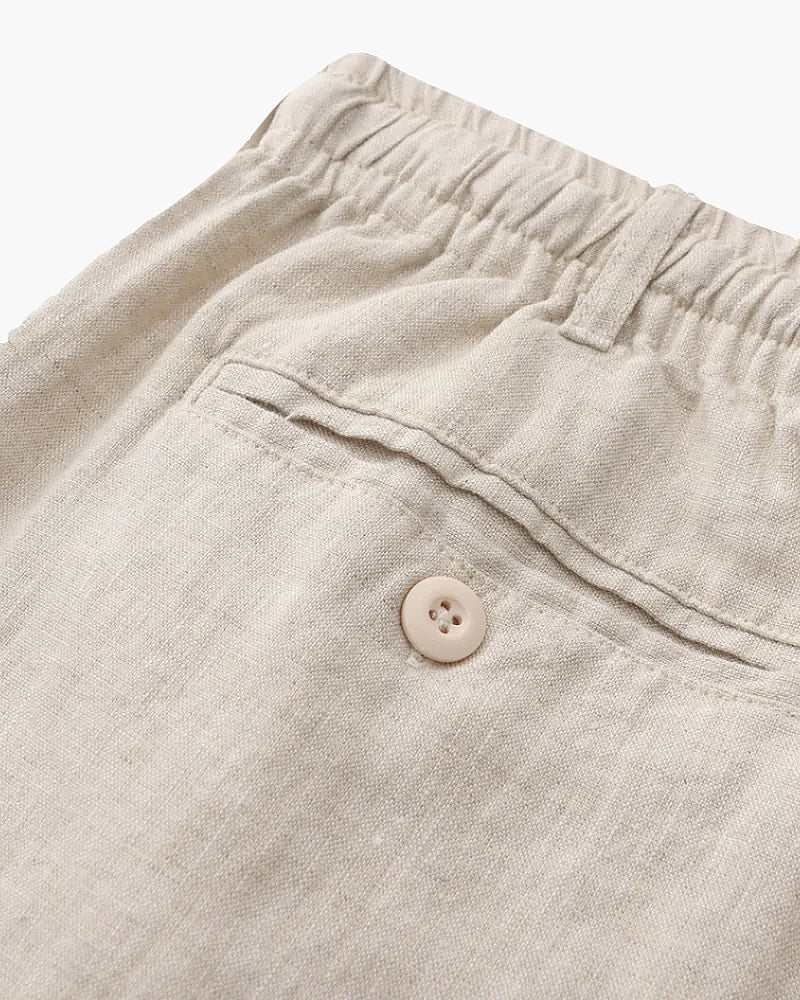 Shorts i linned med lige snit