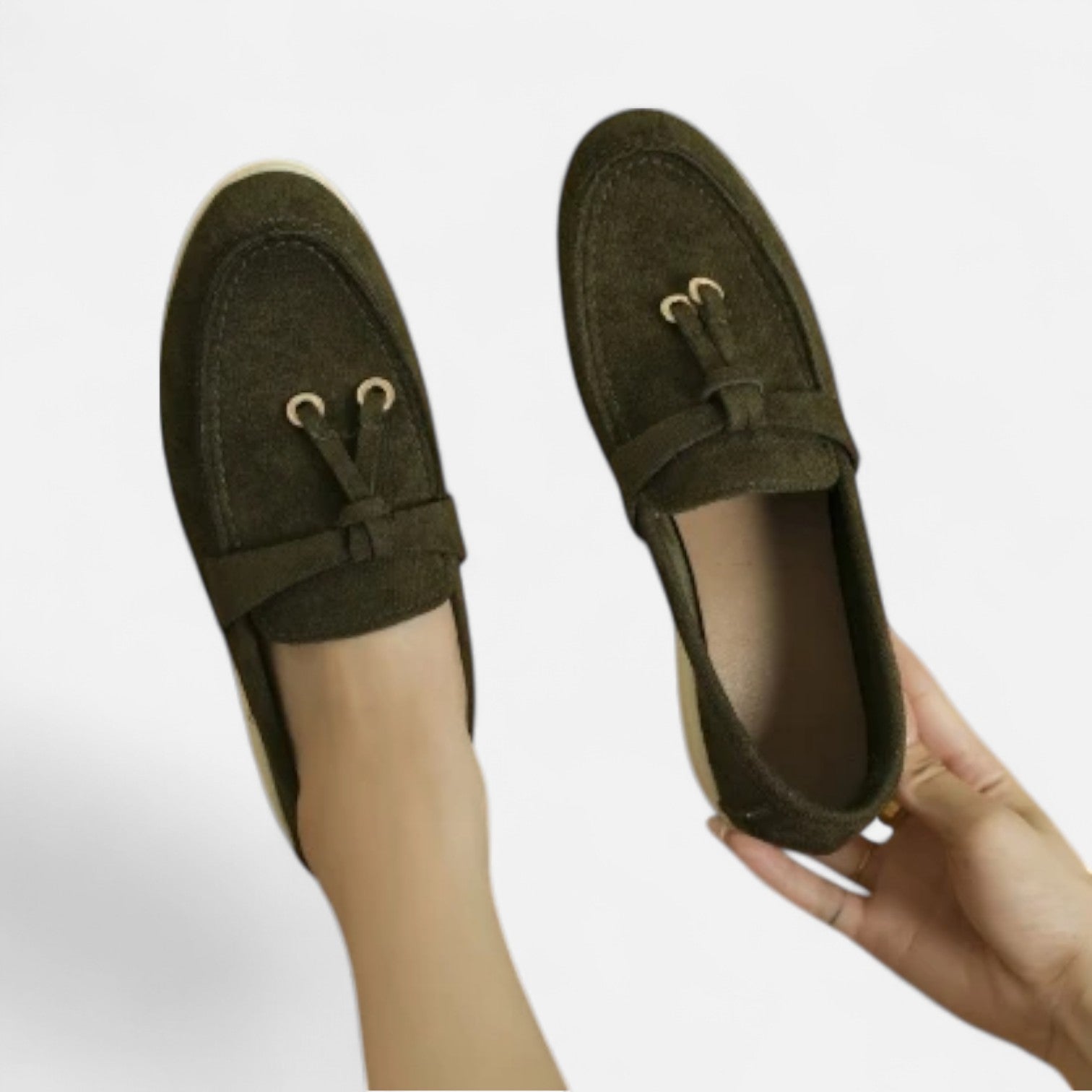 Velclairemode| Women's Retro Soft Leather Loafers - Slip-on Style, Thick Comfort Sole