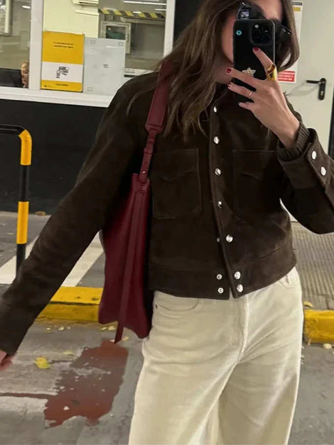 Femme Veste Casual Poches Boutons Style Élégant Confort Moderne Quotidien