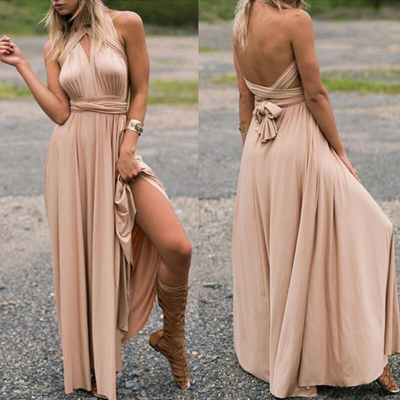 Vestido Infinity de noche modular con tirantes y corte evasé para ceremonia