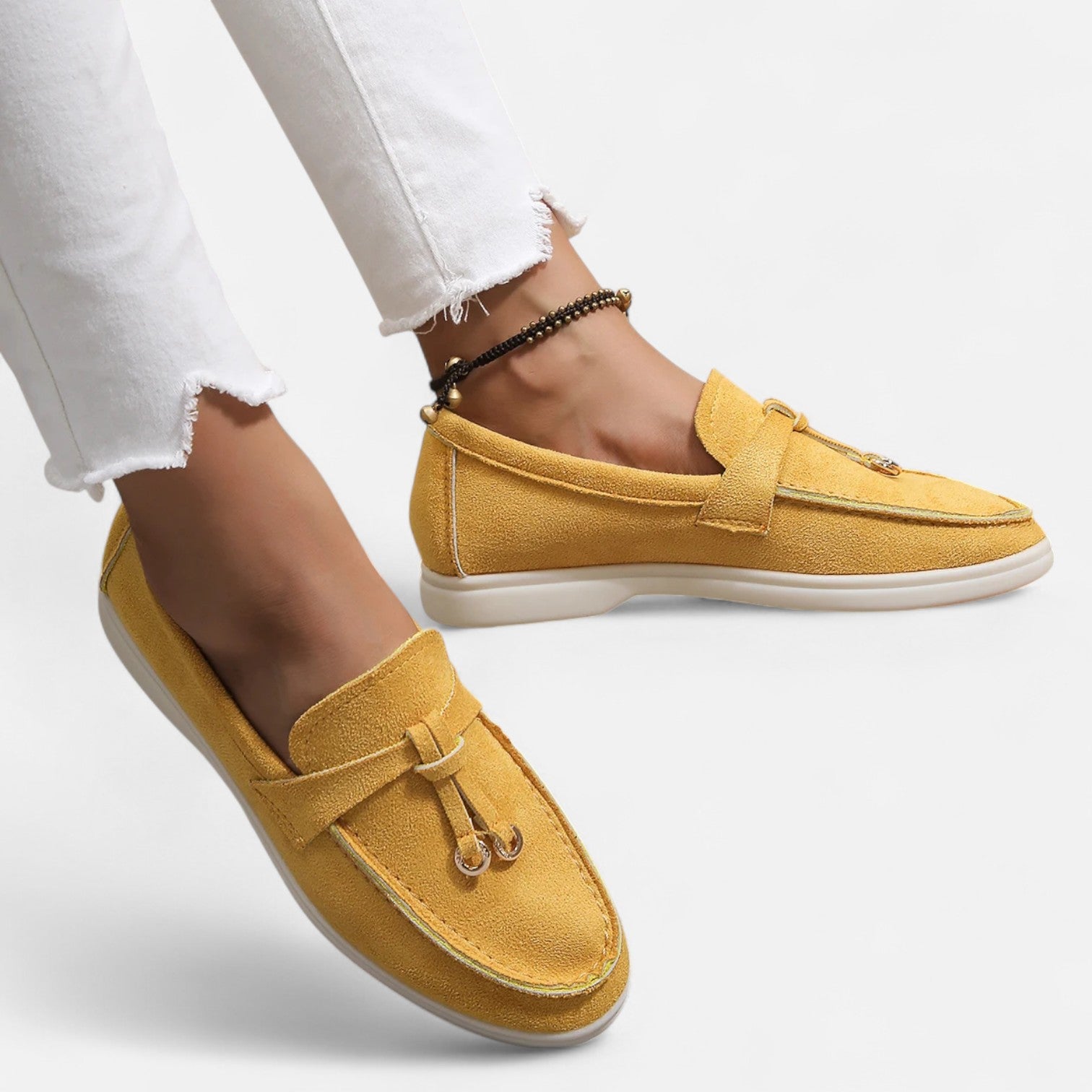 Velclairemode| Women's Retro Soft Leather Loafers - Slip-on Style, Thick Comfort Sole