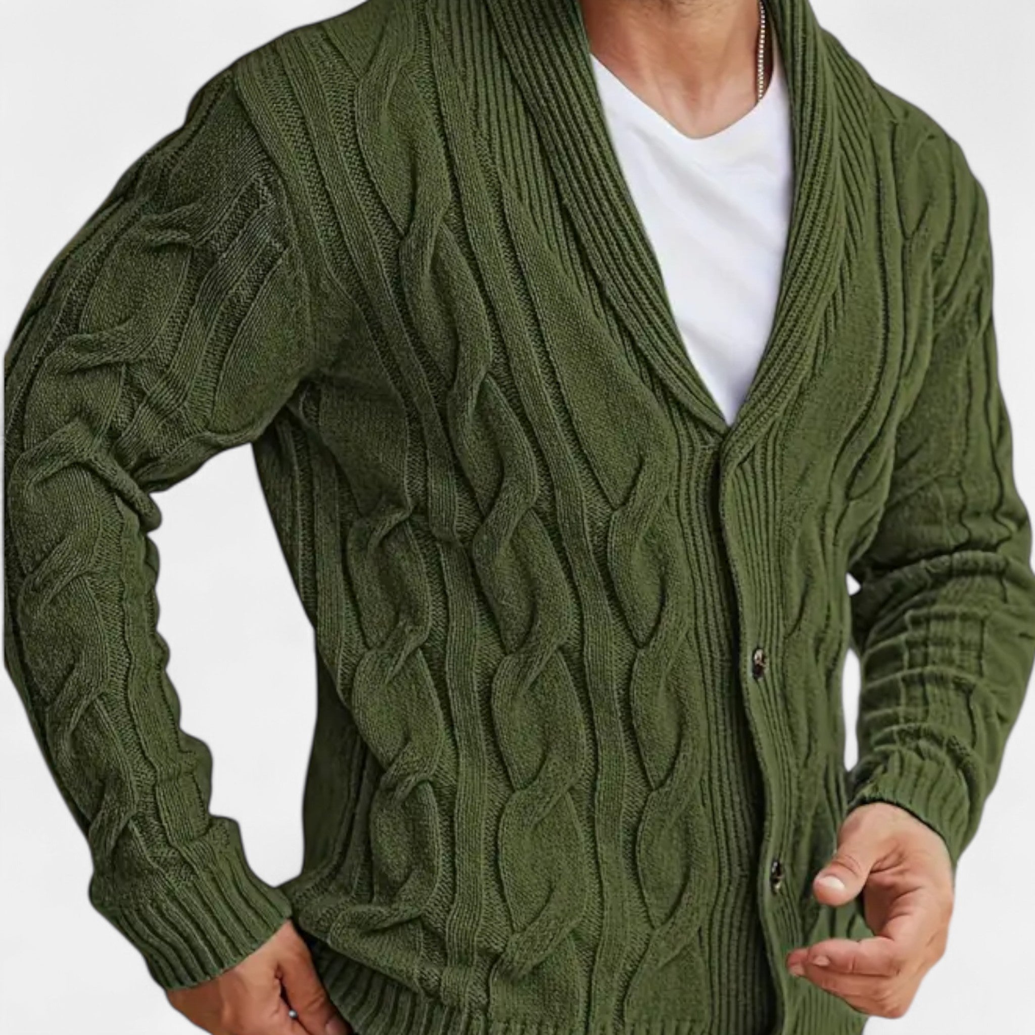 Velclairemode | Men's Cardigan Geometric Patterns Winter Elegance