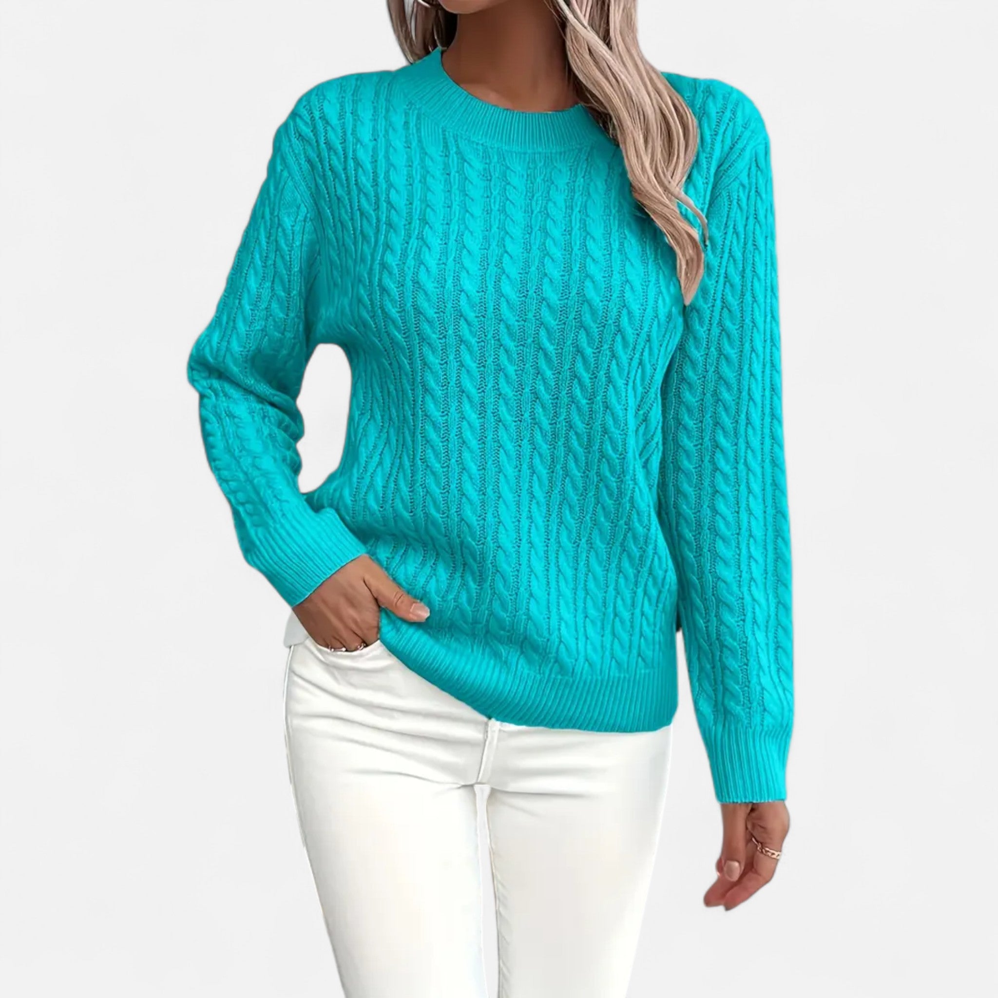 Velclairemode | Women's Round Neck Loose Fit Sweater for Autumn-Spring
