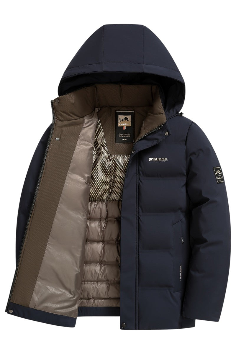 Men's Insulated Parka Everyday Outdoor Removable Hood Secure Pockets