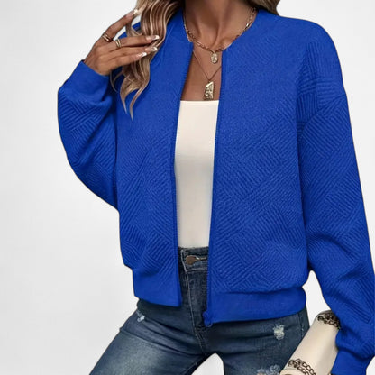 Velclairemode.com | Veste zippée femme en tissu texturé