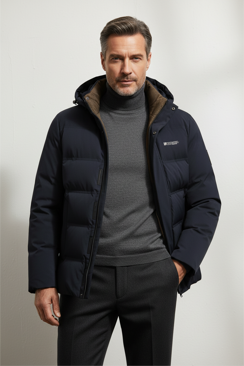 Men's Insulated Parka Everyday Outdoor Removable Hood Secure Pockets