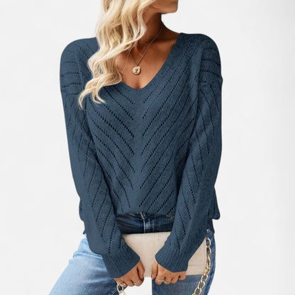 Velclairemode.com | Pull femme en maille à col en V