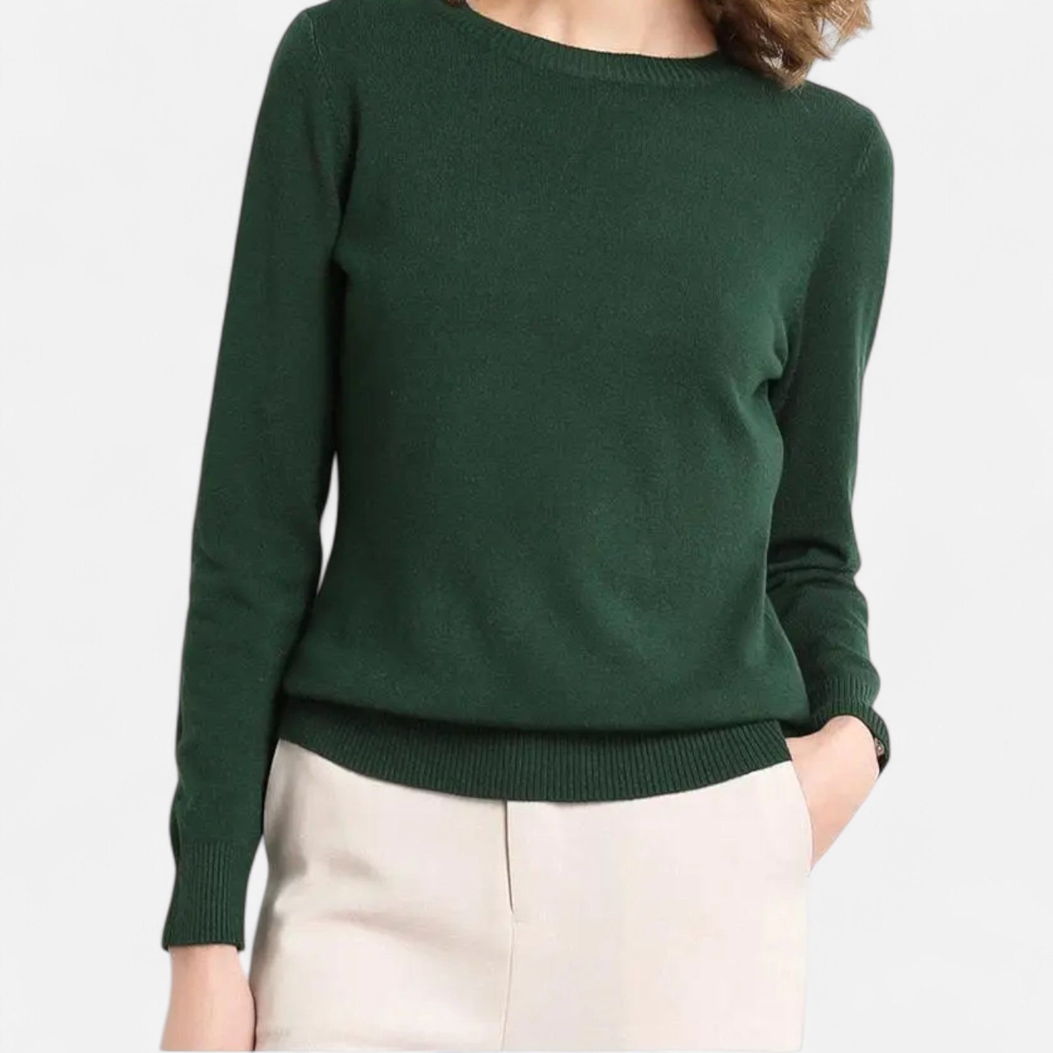 Velclairemode | Women's Merino Wool Crew Neck Sweater