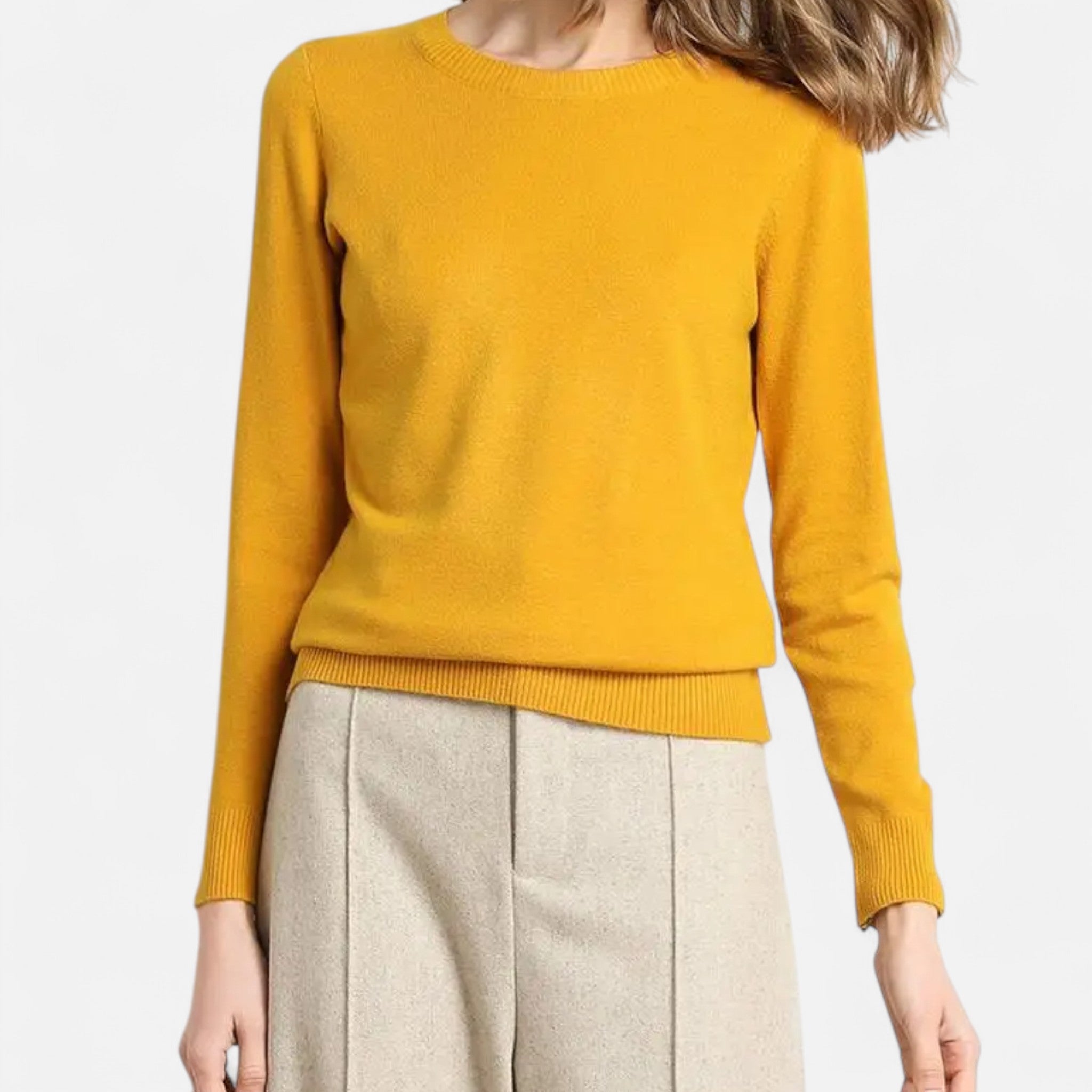 Velclairemode | Women's Merino Wool Crew Neck Sweater