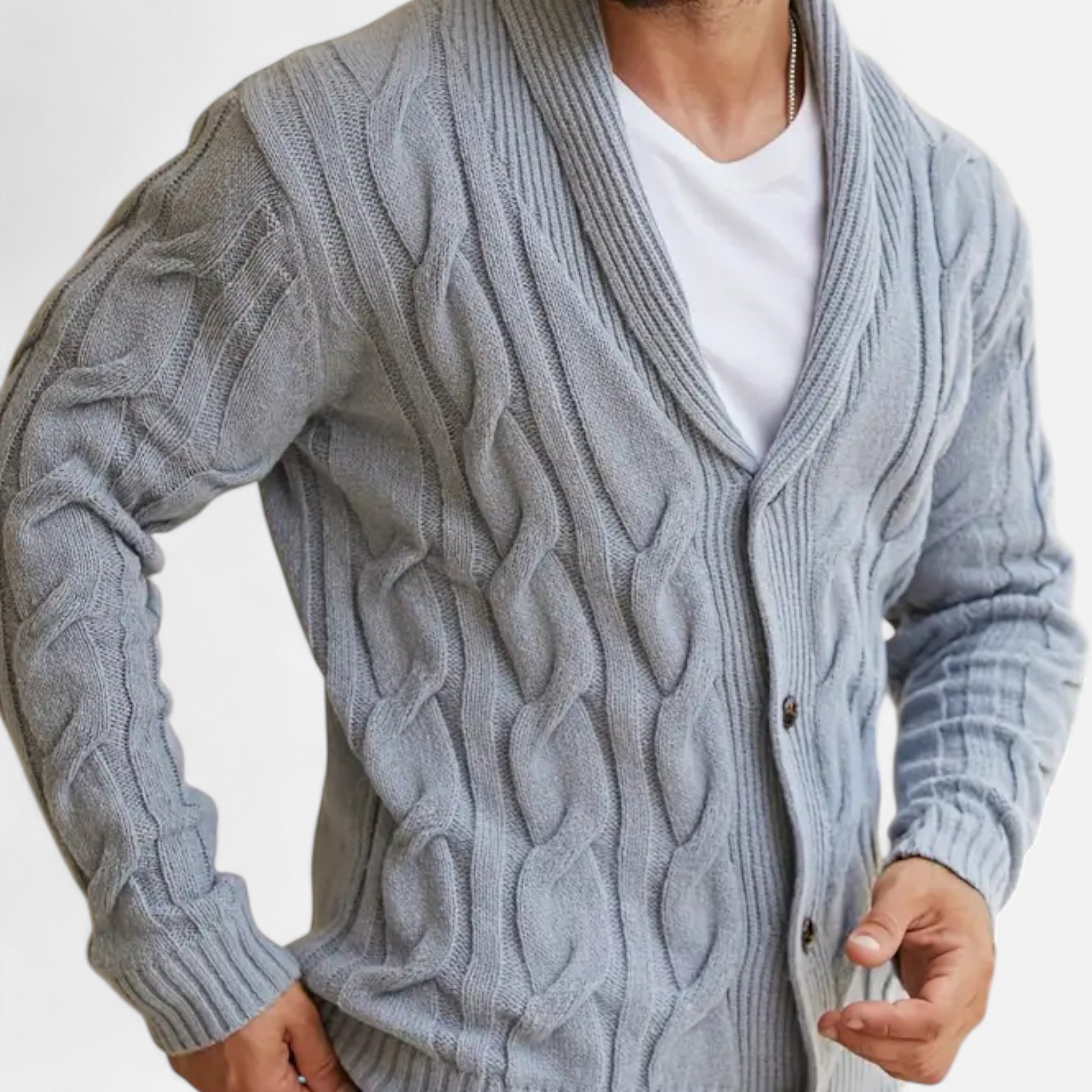 Velclairemode | Men's Cardigan Geometric Patterns Winter Elegance