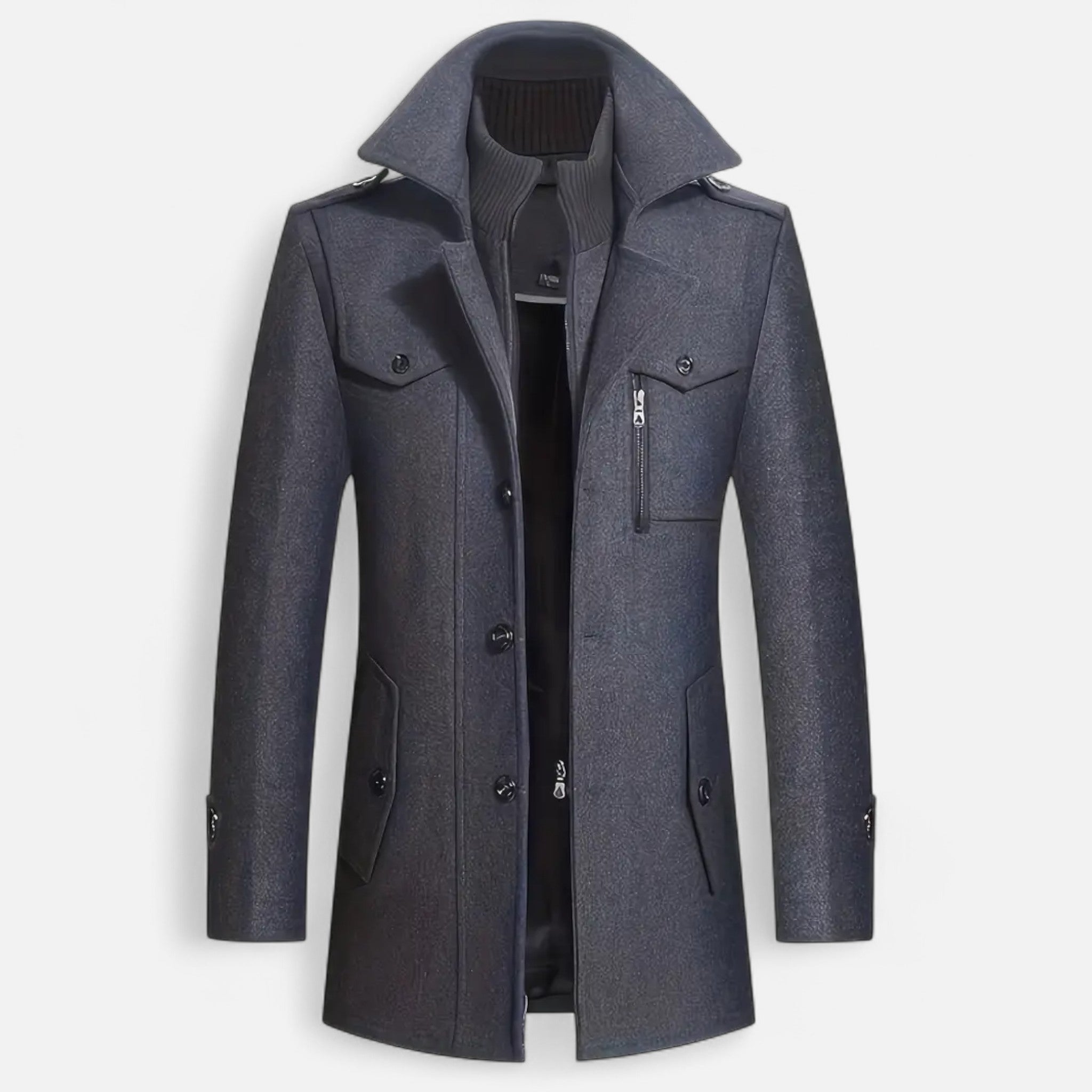 Velclairemode | Men's Double-Breasted Tweed Coat for Autumn and Winter