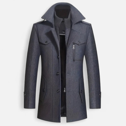 Velclairemode | Manteau Homme Tweed Double-Boutonnage Automne-Hiver