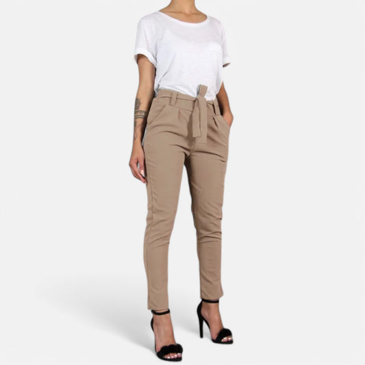 Velclairemode | Pantalon en Mousseline Haute Taille – Légèreté Structurée, Élégance Naturelle