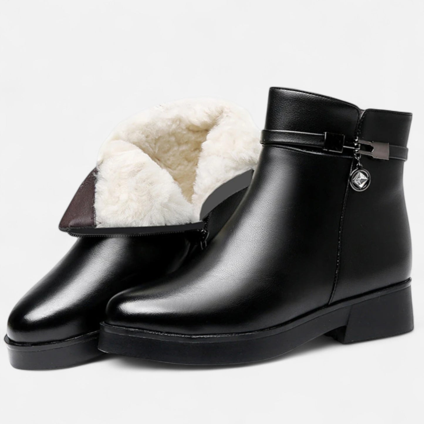 Velclairemode.com | Bottes d’Hiver Femme en Cuir Véritable – Chaleur Élégante, Allure Intemporelle