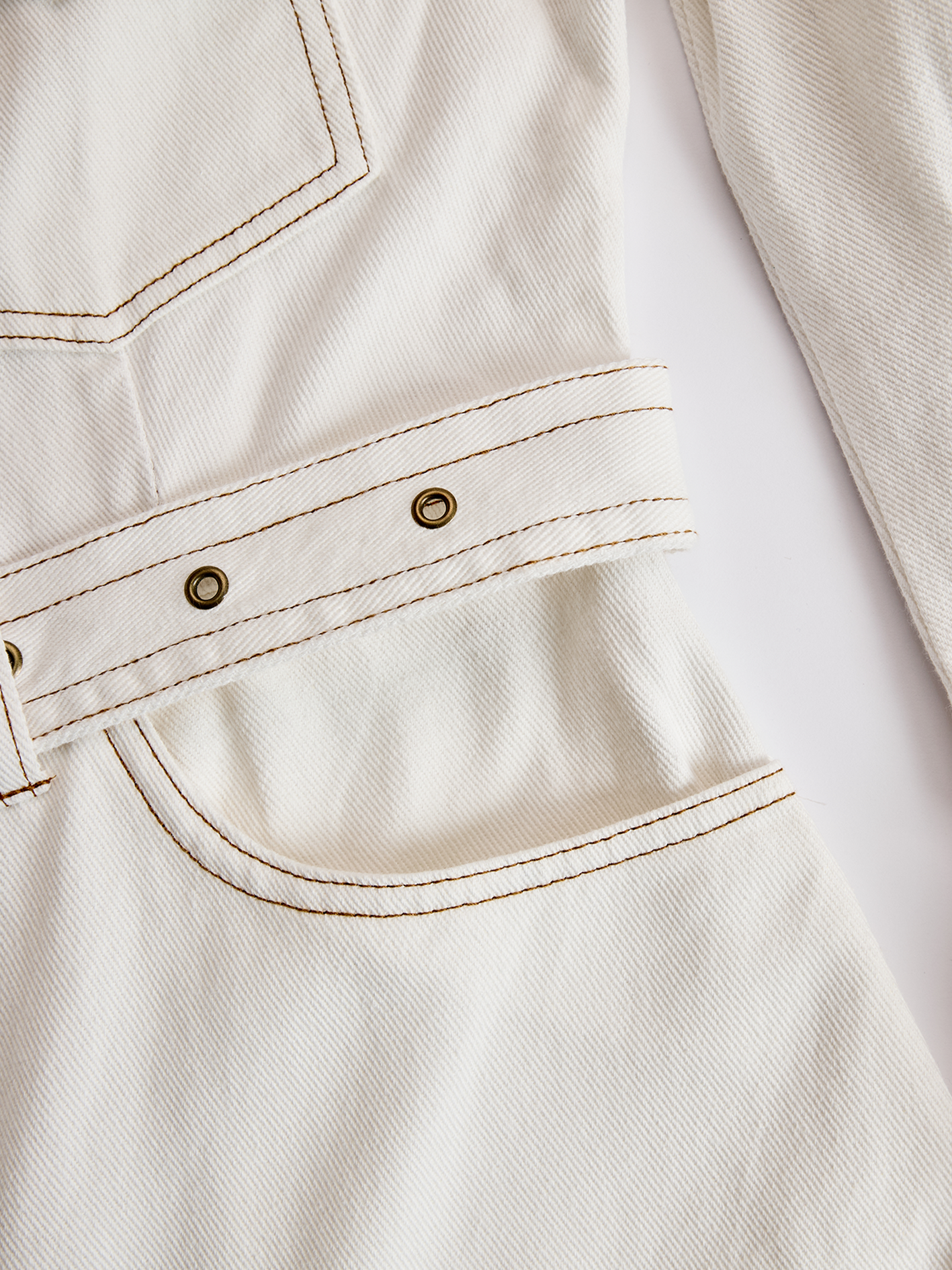 Robe Courte en Denim avec Manches Bouffantes et Ourlet à Franges pour Femme