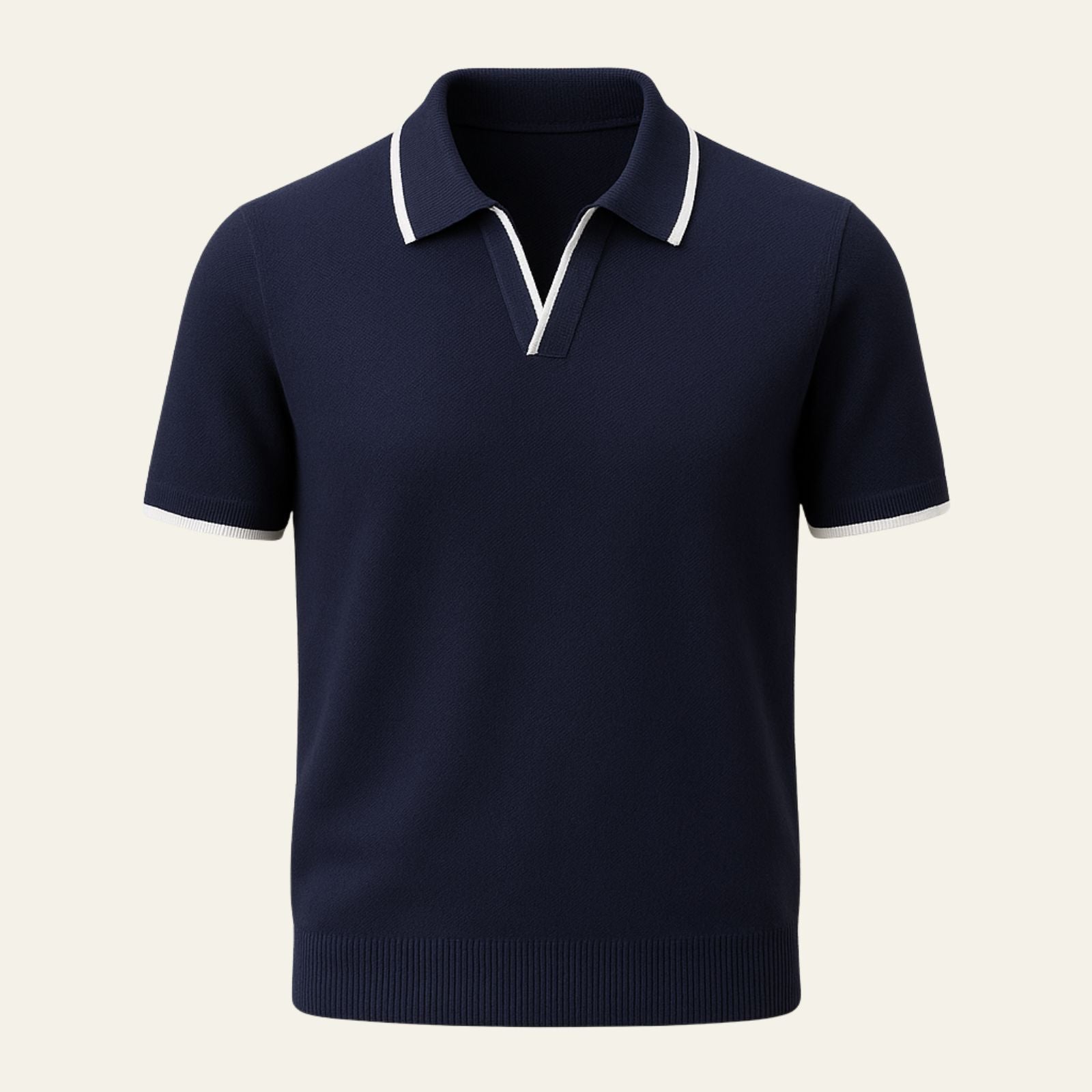 Polo en Maille de Coton et Polyester à Manches Courtes pour Homme Coupe Slim
