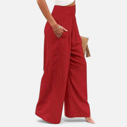 Velclairemode | Pantalon Femme Décontracté à Cordon – Taille Mi-Haute, Finition Usée Stylisée