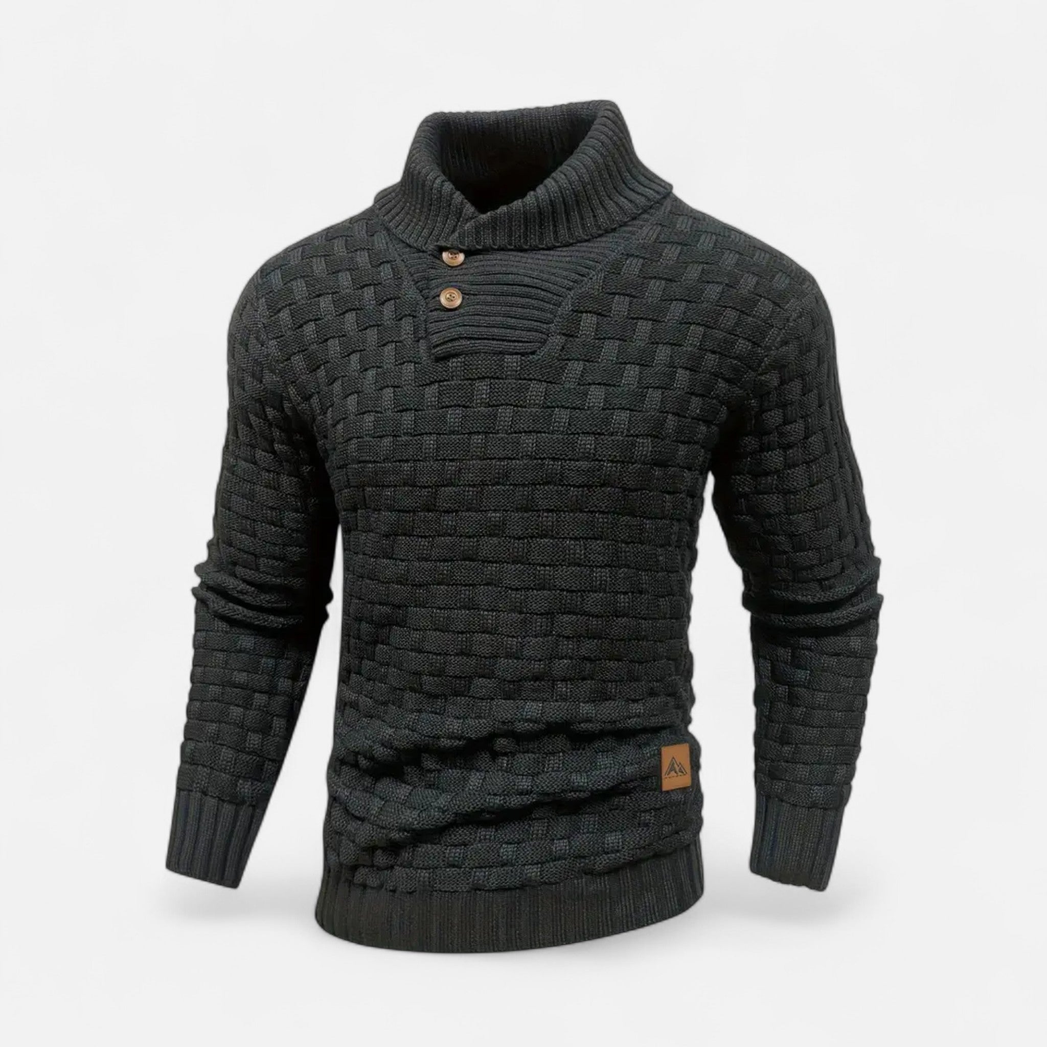Velclairemode | Men's Chic Waffle Knit Sweater for Winter