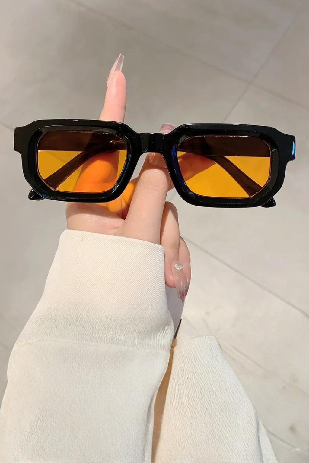Ochelari de Soare Pătrați Retro cu Ramă Robustă și Lentile Întunecate