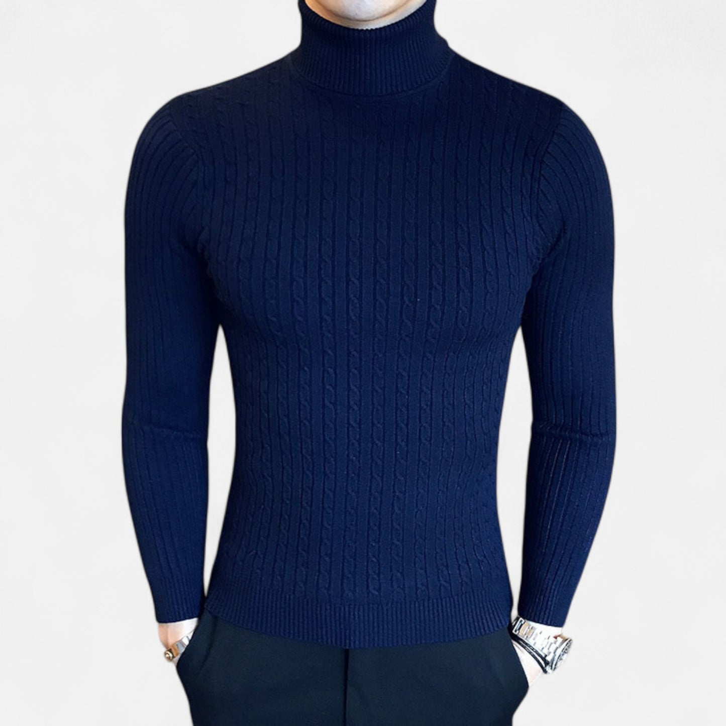 Velclairemode | Pull Col Roulé Homme Décontracté – Maille Laine Tricotée, Chaleur et Confort Assurés