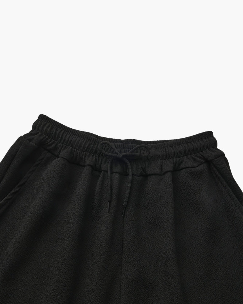 Set de relaxare din bumbac pentru bărbați, cu cămașă cu rever și pantaloni largi