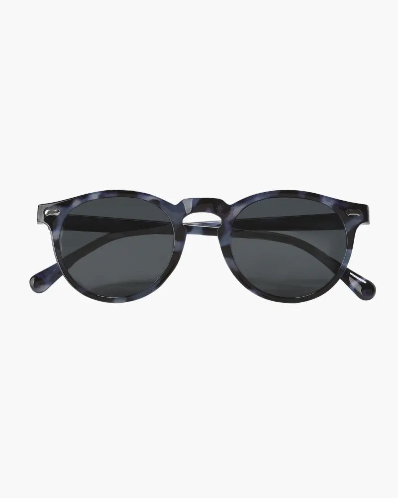 Lunettes solaires circulaires pour hommes monture légère et verres fumés UV