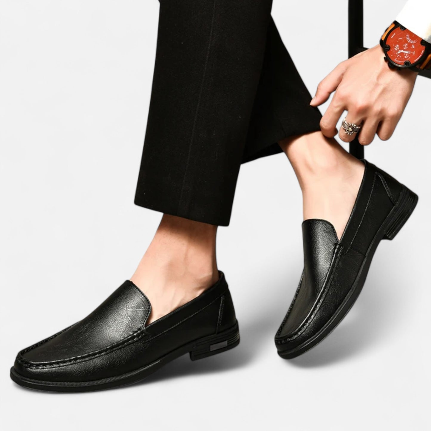 Velclairemode | Chaussures Homme en Cuir Véritable – Mocassins Formels à Enfiler, Élégance de Bureau