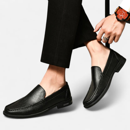 Velclairemode | Chaussures Homme en Cuir Véritable – Mocassins Formels à Enfiler, Élégance de Bureau