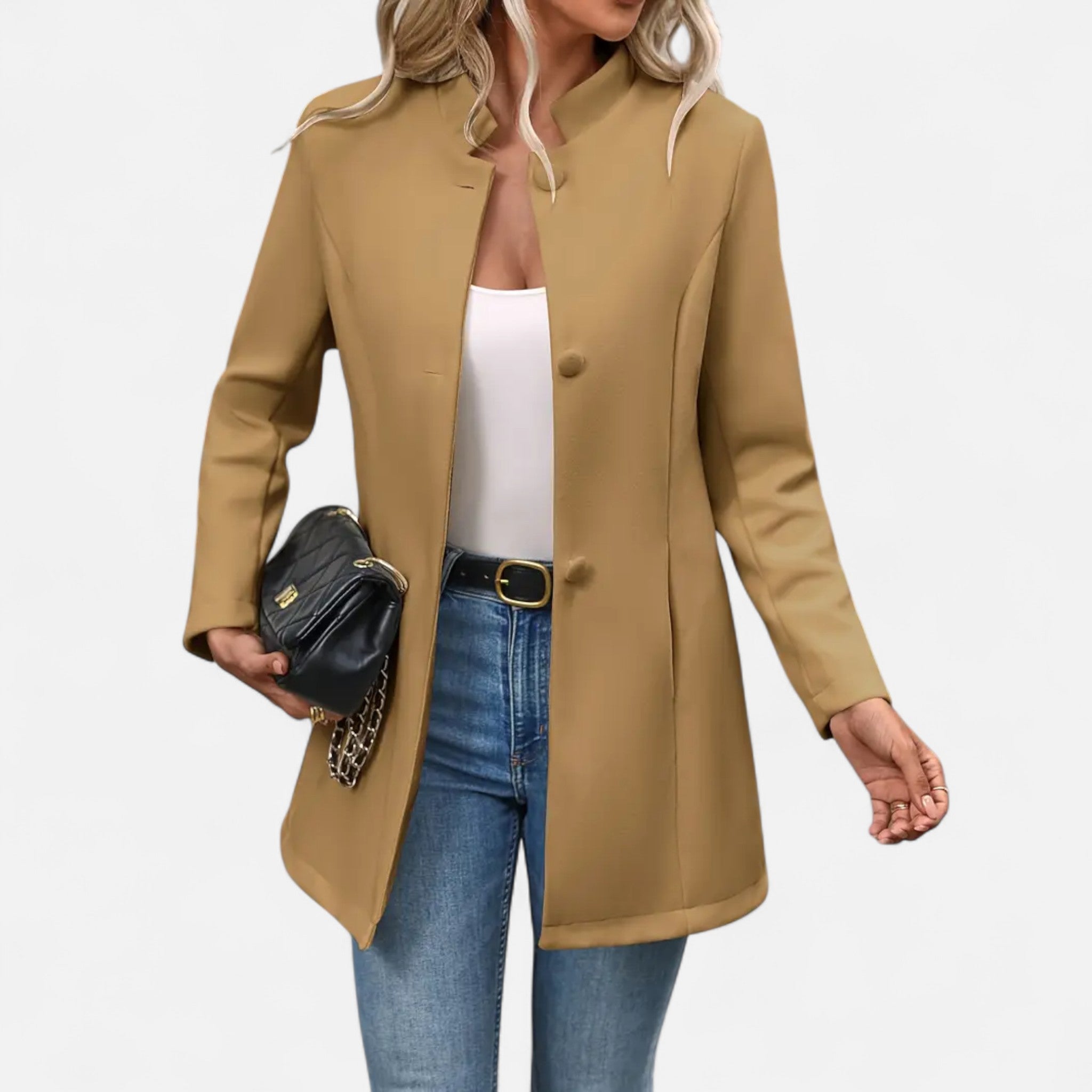 Velclairemode | Elegant Women's Buttoned Blazer for Fall-Spring