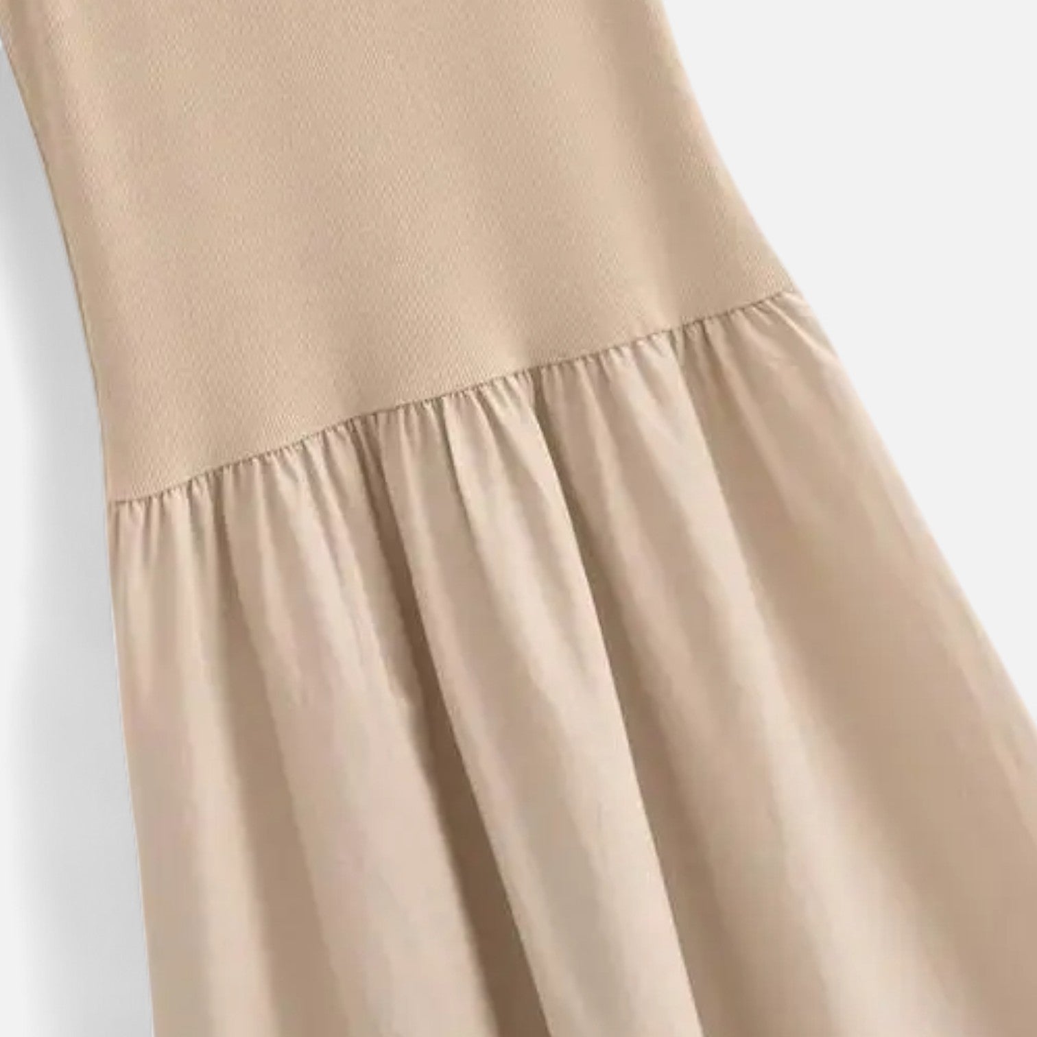 Robe Longue Évasée Sans Manches à Col Rond pour Femme en Fibre Synthétique