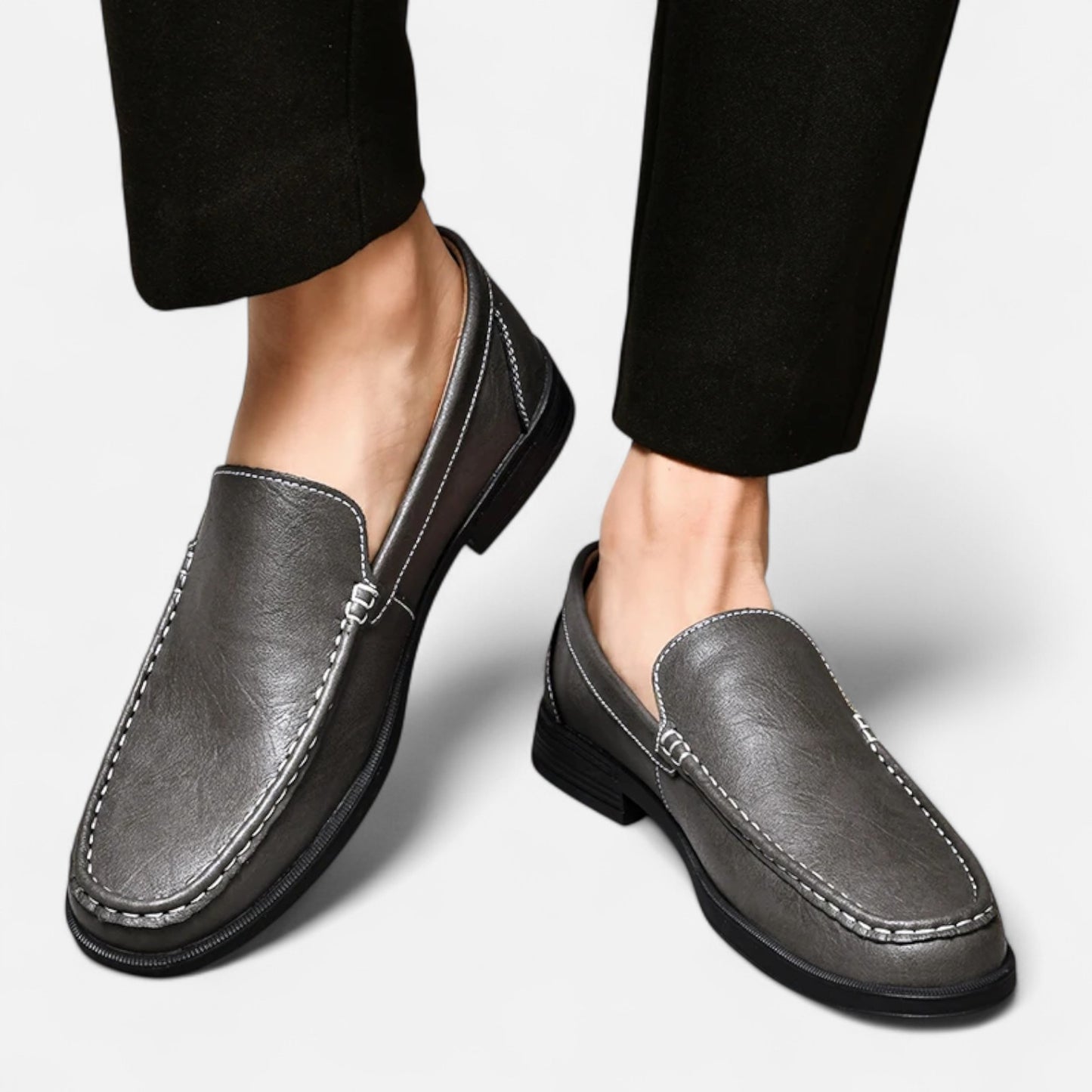 Velclairemode | Chaussures Homme en Cuir Véritable – Mocassins Formels à Enfiler, Élégance de Bureau
