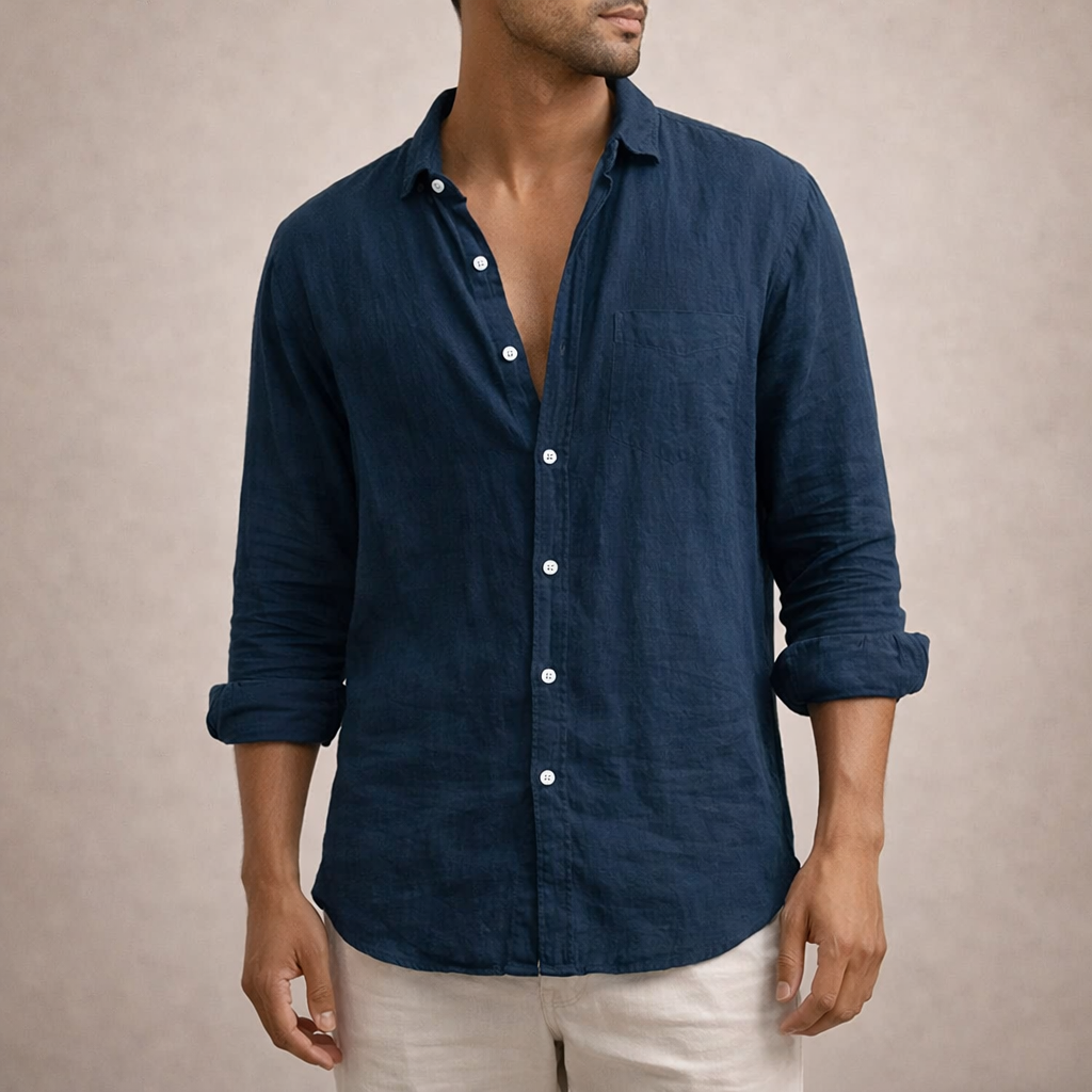 Chemise Homme En Lin Coupe Droite