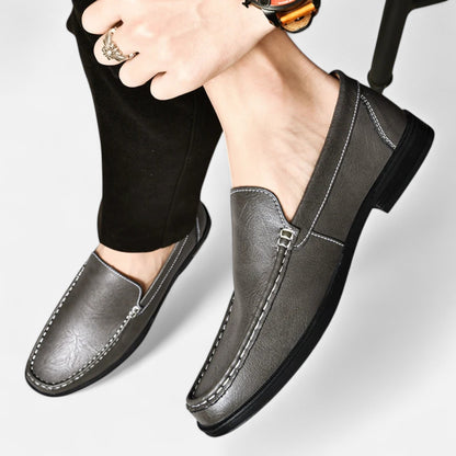 Velclairemode | Chaussures Homme en Cuir Véritable – Mocassins Formels à Enfiler, Élégance de Bureau