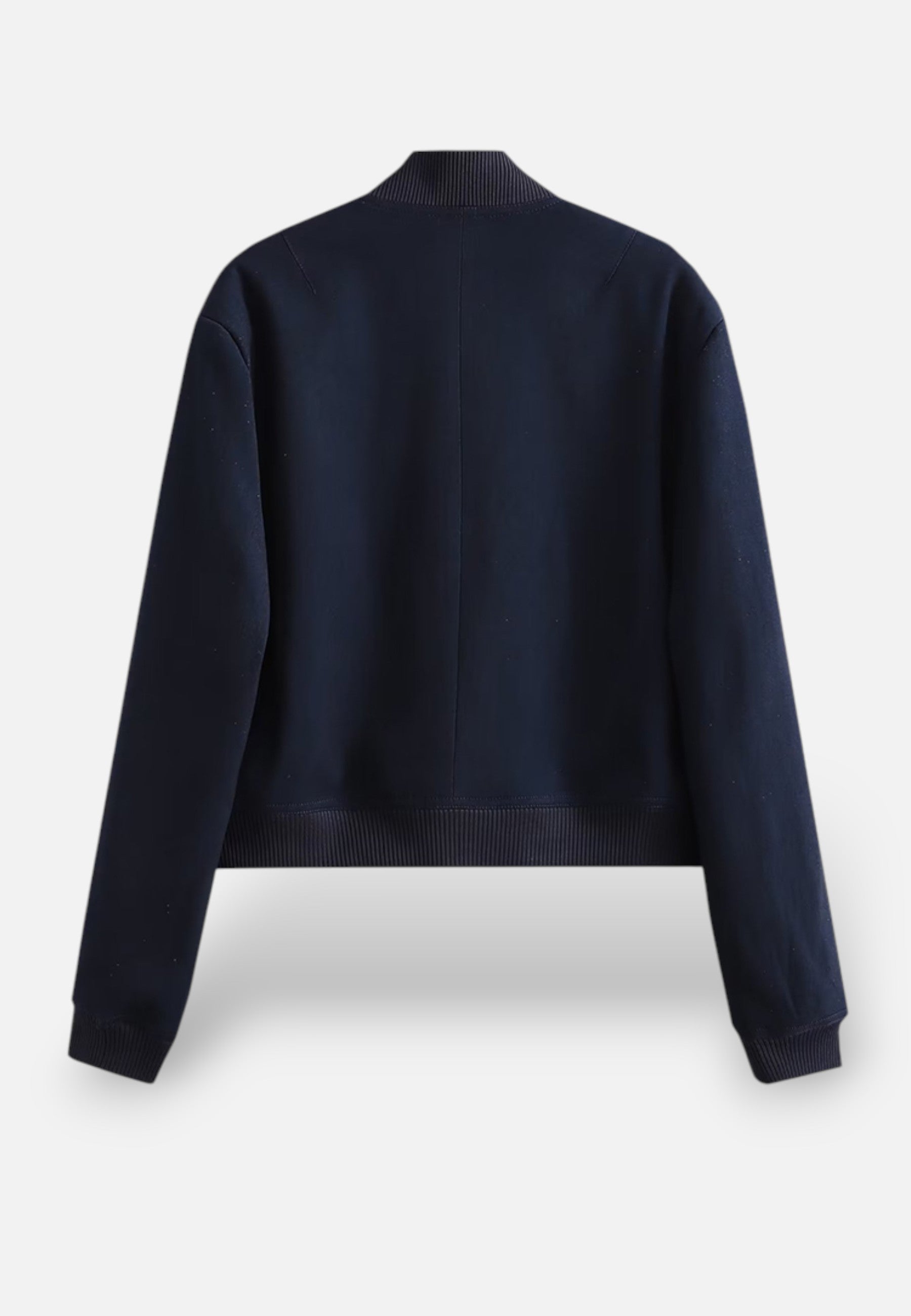 Blouson Bomber Court à Encolure en V et Fermeture à Boutonnage Simple pour Femme