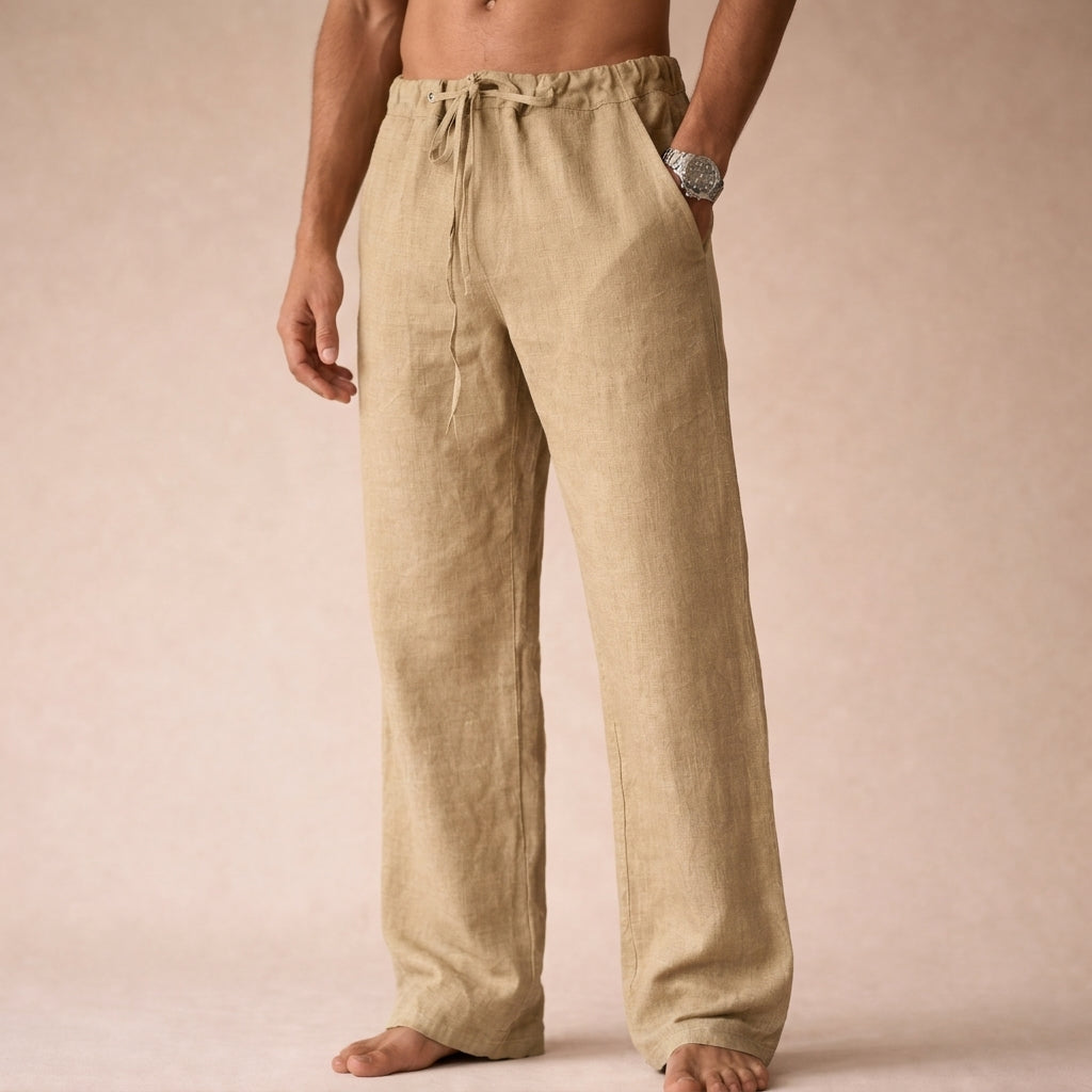 Pantalon En Lin À Cordon Serrage