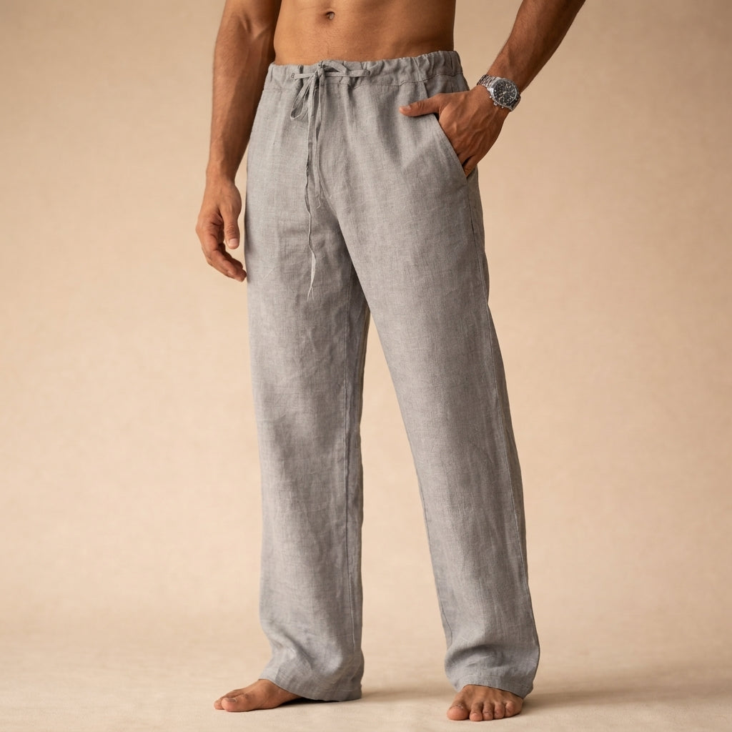 Pantalon En Lin À Cordon Serrage