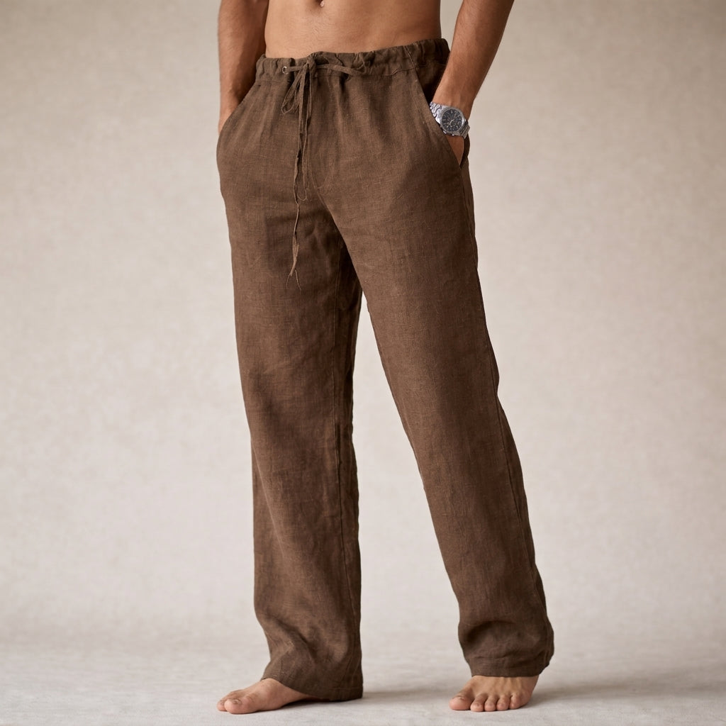 Pantalon En Lin À Cordon Serrage