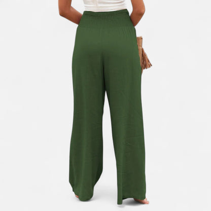 Velclairemode | Pantalon Femme Décontracté à Cordon – Taille Mi-Haute, Finition Usée Stylisée