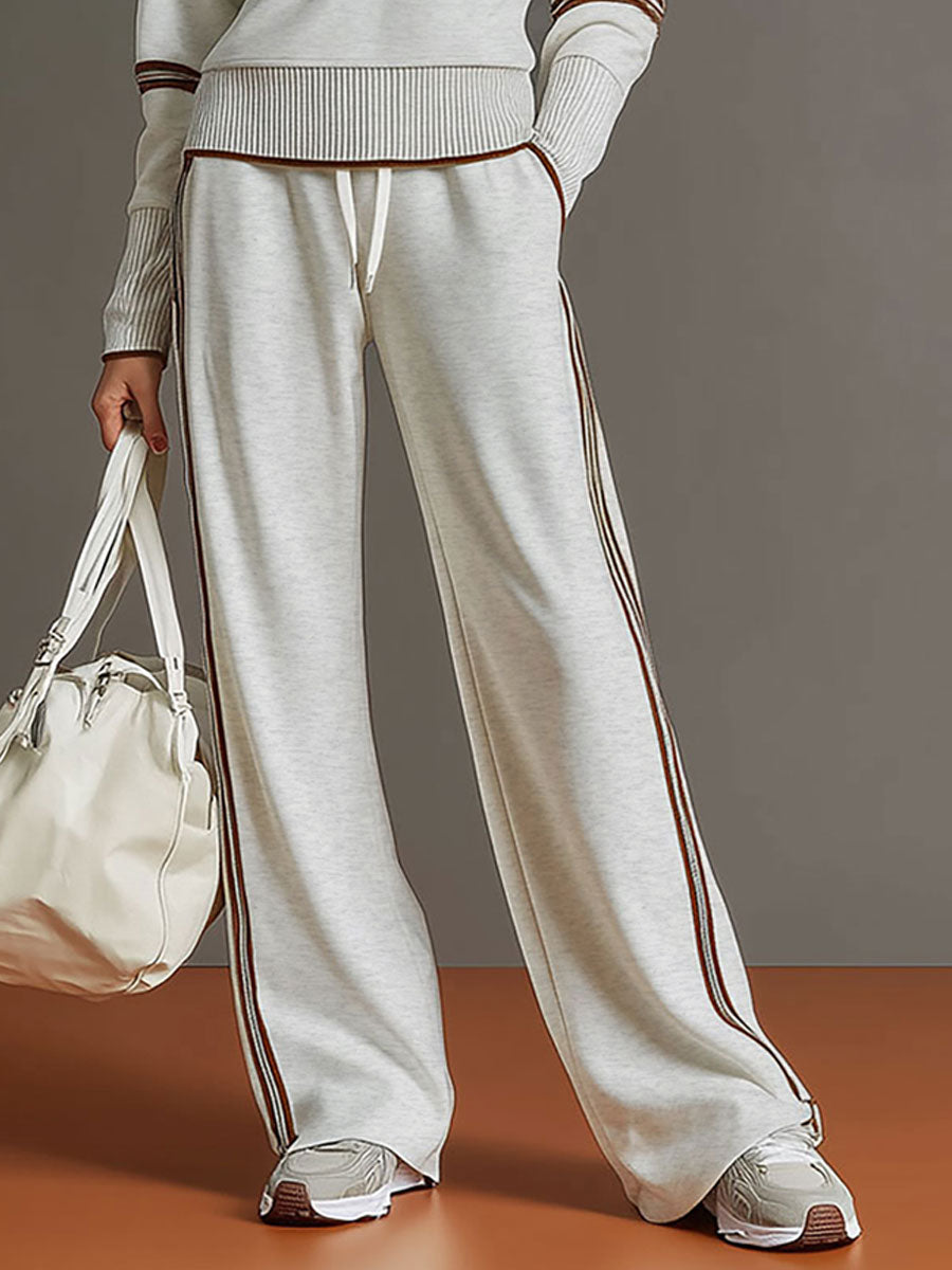 Women's Everyday Blouse and Trousers Set Loose Fit Wide Leg Comfortable