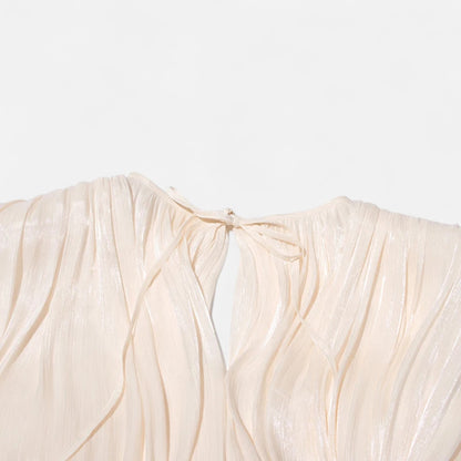 Velclairemode | Robe-Chemise Mini Femme Unie – Col V, Manches Longues, Détail Lacé & Design Structuré