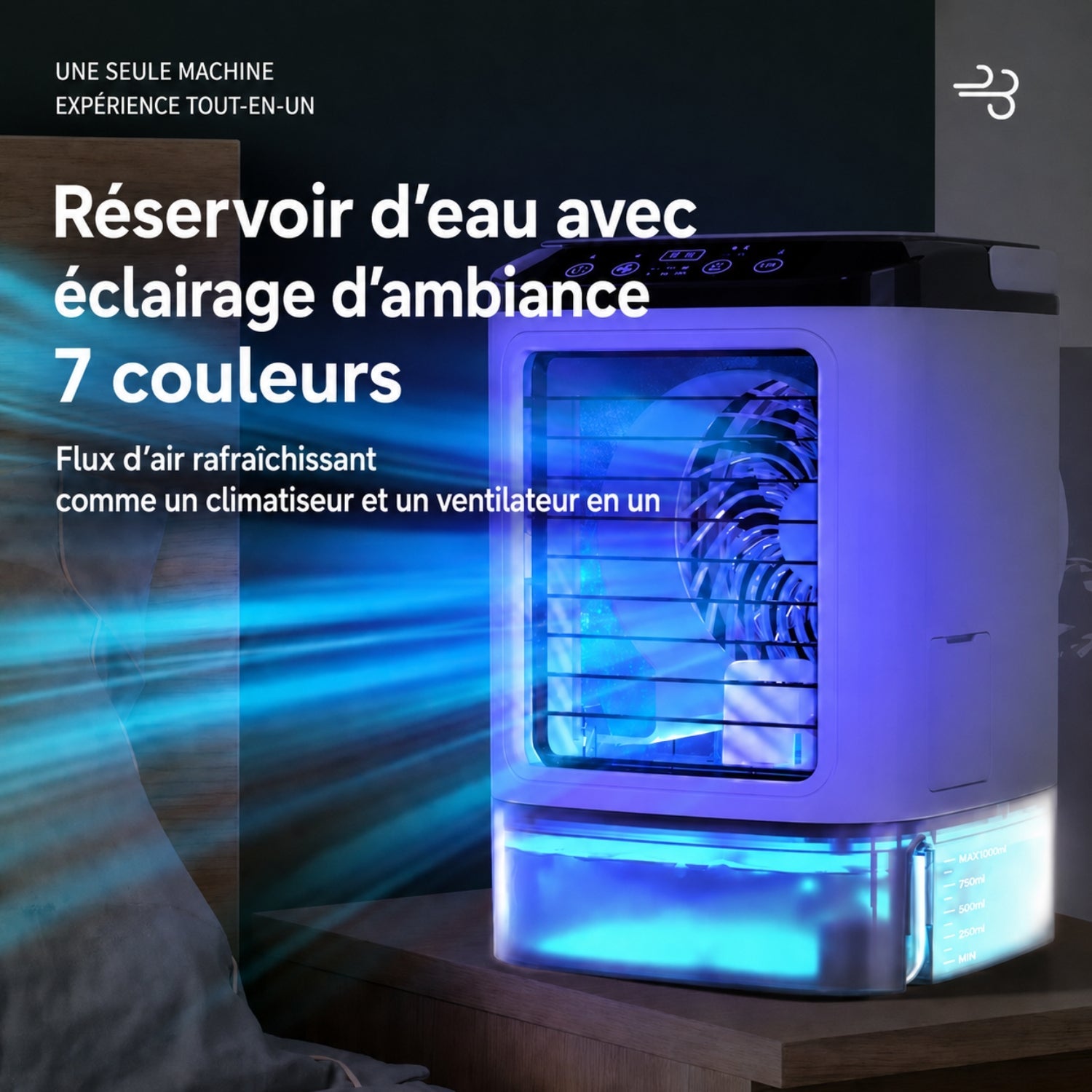 Mini enfriador de aire USB con función de humidificación
