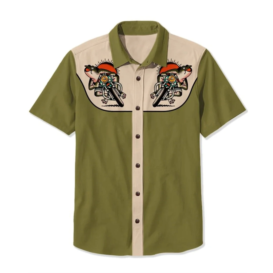 Camicia ricamata stile americano