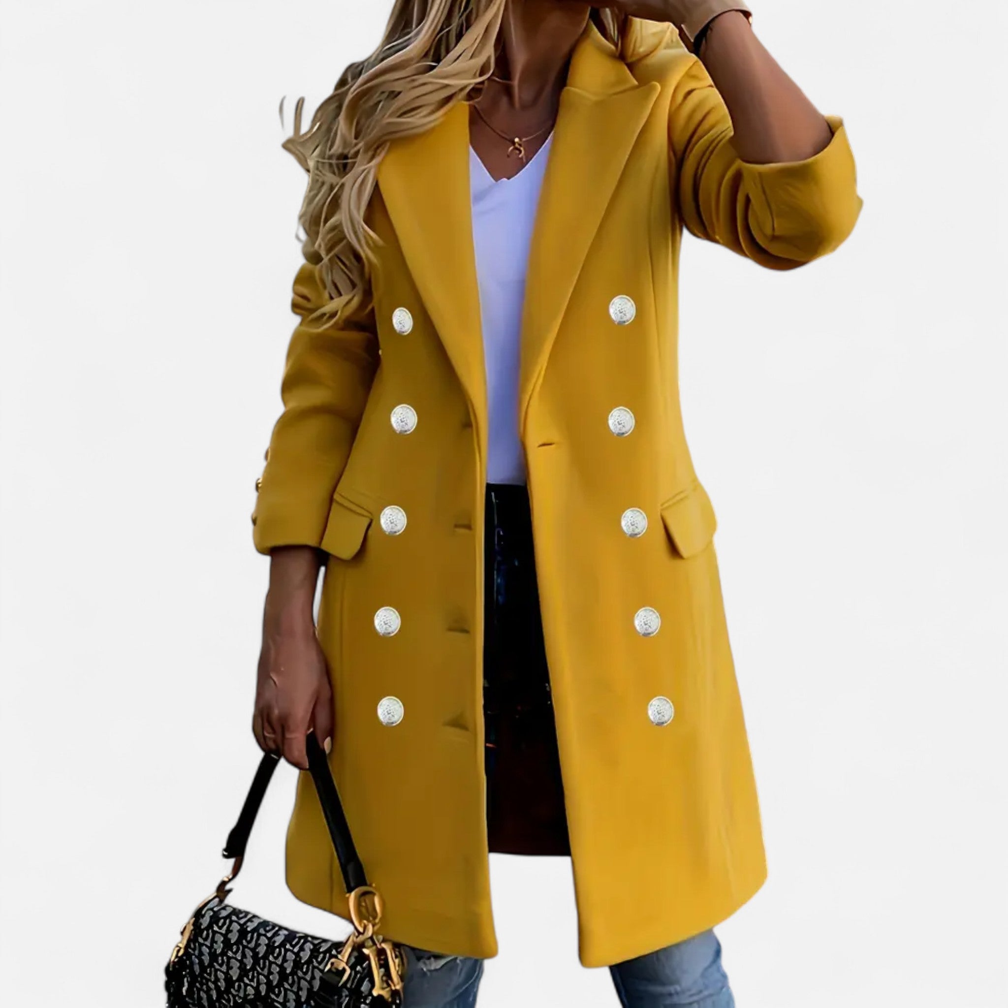 Velclairemode | Elegant Women's Buttoned Winter Coat