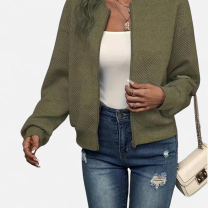 Velclairemode.com | Veste zippée femme en tissu texturé